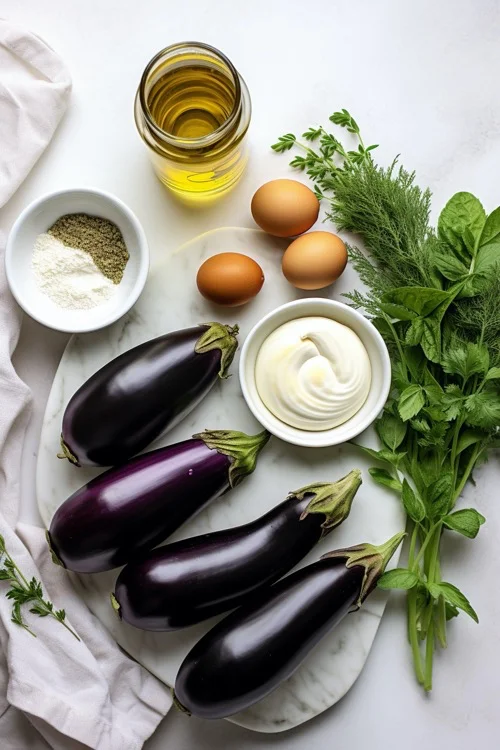 ingredientes berenjenas rellenas de verduras y huevo